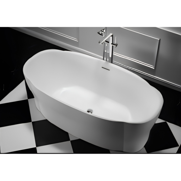 Arris Infinity ars-D8322-170 Varina 1700mm White One-Piece Freestanding Oval Soaking Bathtub for Adults