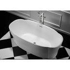 Arris Infinity ars-D8322-170 Varina 1700mm White One-Piece Freestanding Oval Soaking Bathtub for Adults