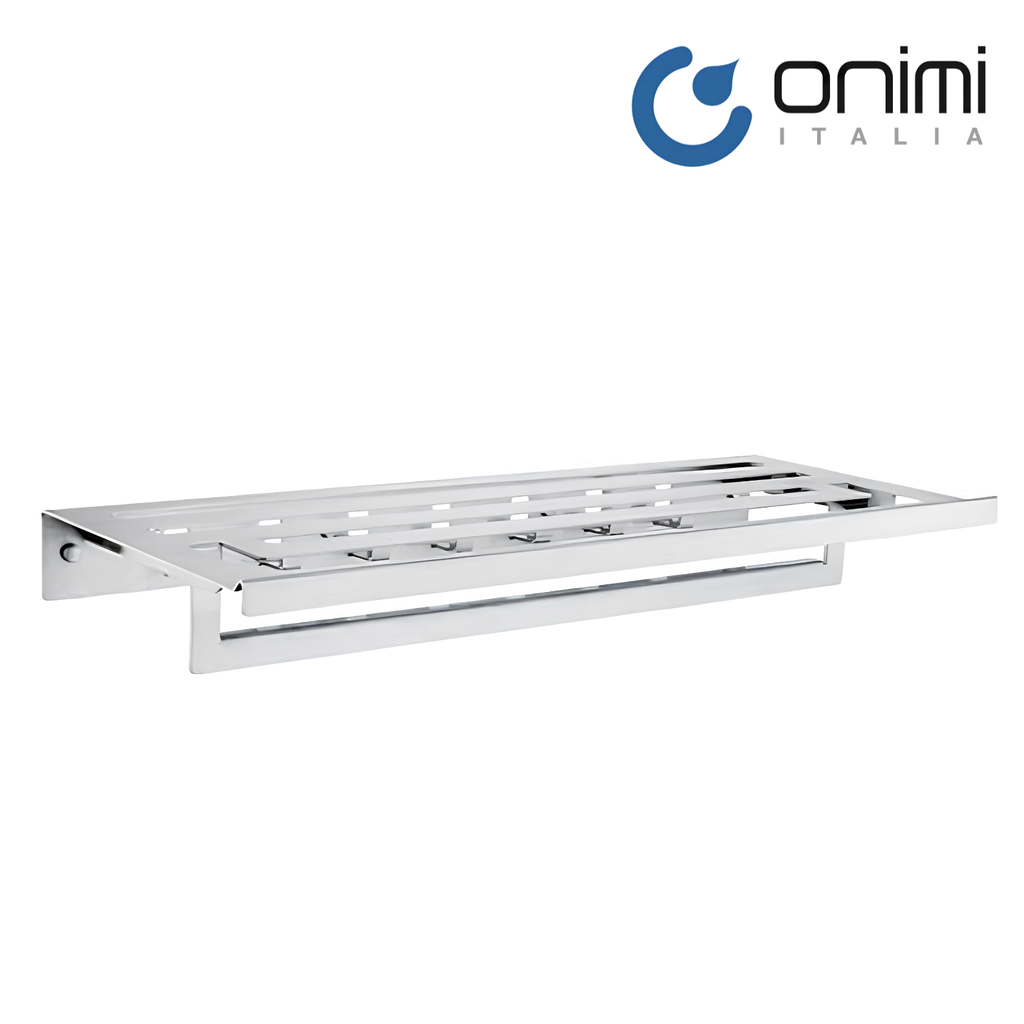 Onimi S1415M 625mm Wall-Mounted Matt Finish Towel Shelf with Towel Rail