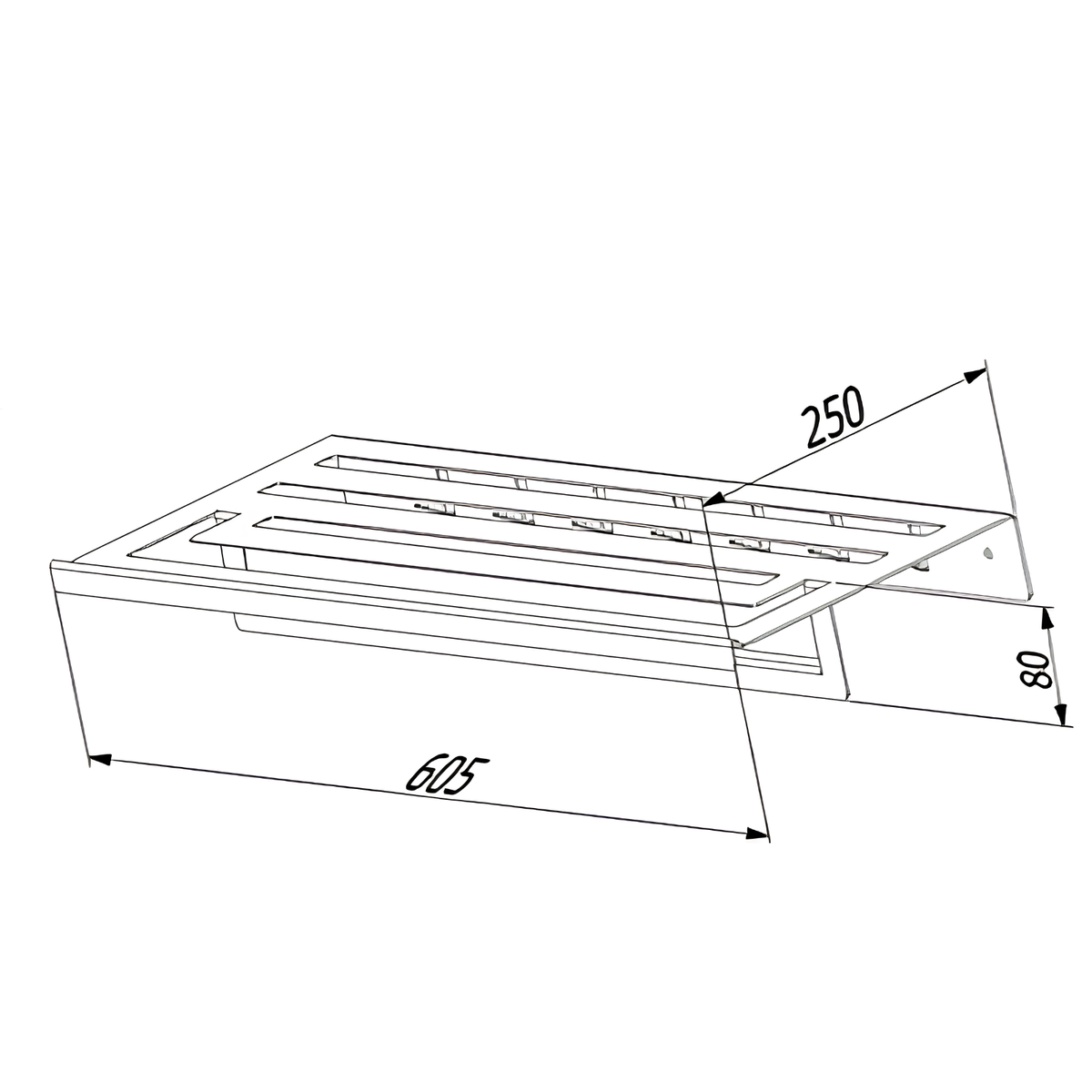 Onimi S1415M 625mm Wall-Mounted Matt Finish Towel Shelf with Towel Rail