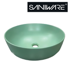 Saniware WB-2018-MAG 420mm Matt Apple Green Round Above Counter Art Basin Sinki Tandas Bilik Mandi For Modern Vanity, Feature Bathroom & Renovation Projects