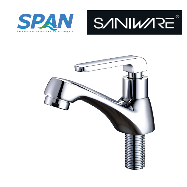 Saniware SWP-BR-3307 Chrome Basin Pillar Tap Suitable for: Bathroom Basins, Handwashing Sinks and Washrooms