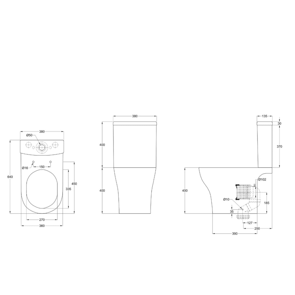 Johnson Suisse Vicenza Close-coupled (Rimless) WC
