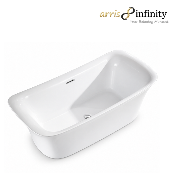Arris Infinity ars-D8336-150 Da Cova 1500mm / 1700mm White One-Piece Freestanding Rectangular Soaking Bathtub