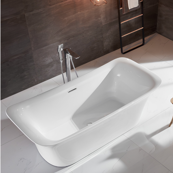 Arris Infinity ars-D8336-150 Da Cova 1500mm / 1700mm White One-Piece Freestanding Rectangular Soaking Bathtub