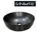 Saniware WB-2018-MB 420mm Matt Black Round Above Counter Art Basin Sinki Tandas Bilik Mandi For Modern Vanity, Luxury Bathroom & Renovation Projects