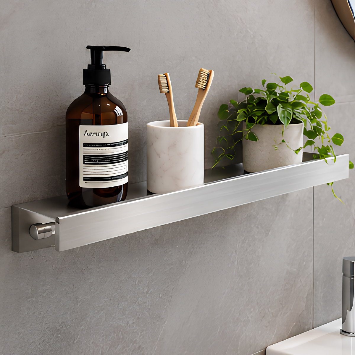Onimi S1412M 500mm Wall-Mounted Matt Finish Flat Bathroom Shelf -