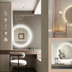 Glorex GLC SCM6070NISHSLED Semi-Circle LED Mirror 600 x 700mm Frameless Design Front + Back LED Light