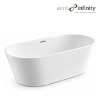 Arris Infinity ars - 3416 / ars - 3418 Vila Mora 1600mm / 1800mm White One-Piece Freestanding Oval Soaking Bathtub