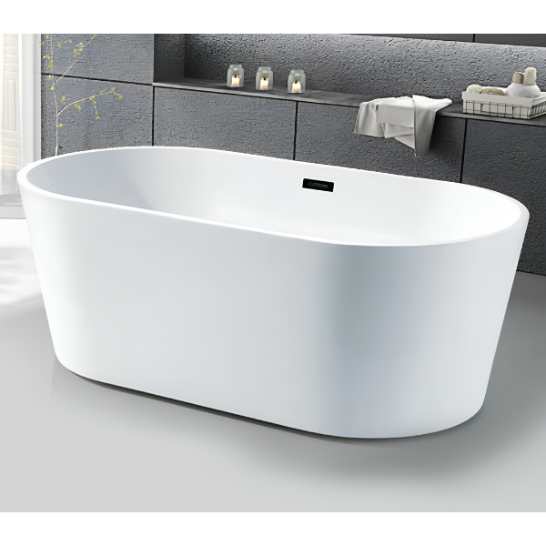 Arris Infinity ars - 3416 / ars - 3418 Vila Mora 1600mm / 1800mm White One-Piece Freestanding Oval Soaking Bathtub