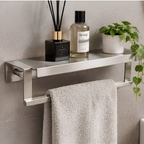 Onimi S1408M 303mm Wall-Mounted Matt Finish Towel Ring with Shelf