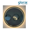 Glorex GLC RD80A282ISHSLED(GGD) Round LED Bathroom Mirror 800mm Diameter Green Gold Aluminium Frame Front + Back LED Light
