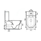 Saniware WC-9319 700mm One-Piece Washdown Toilet Bowl Sinki Tandas Bilik Mandi with UF Seat Cover S-Trap 250mm Roughing-In