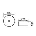 Saniware WB-2018-MLG 420mm Matt Light Grey Round Above Counter Art Basin Sinki Tandas Bilik Mandi For Modern Vanity, Minimalist Bathroom & Renovation Projects
