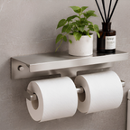 Onimi S1407X2M 425mm Twin Toilet Paper Holder – Matt Stainless Steel Wall Mounted Bathroom Roll Holder
