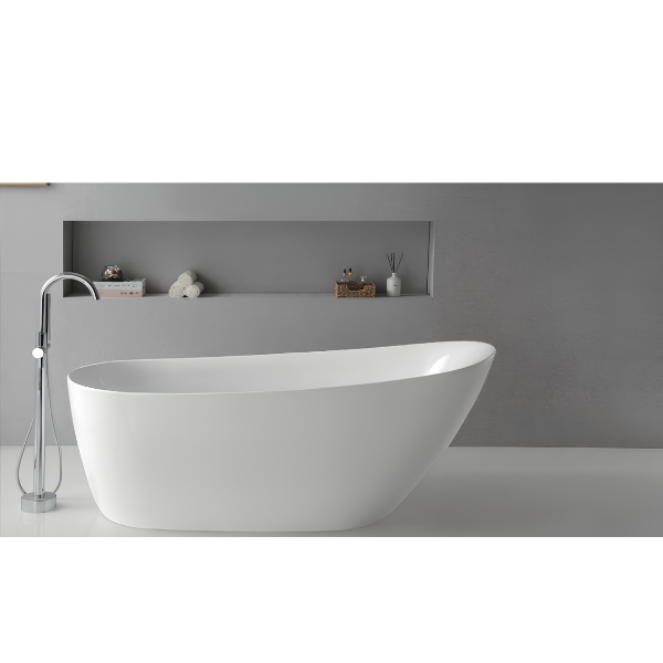 Arris Infinity ars-D8382 Terceira 1480mm / 1680mm White One-Piece Freestanding Oval Soaking Bathtub