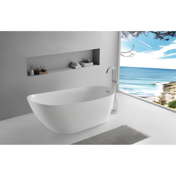Arris Infinity ars-D8382 Terceira 1480mm / 1680mm White One-Piece Freestanding Oval Soaking Bathtub
