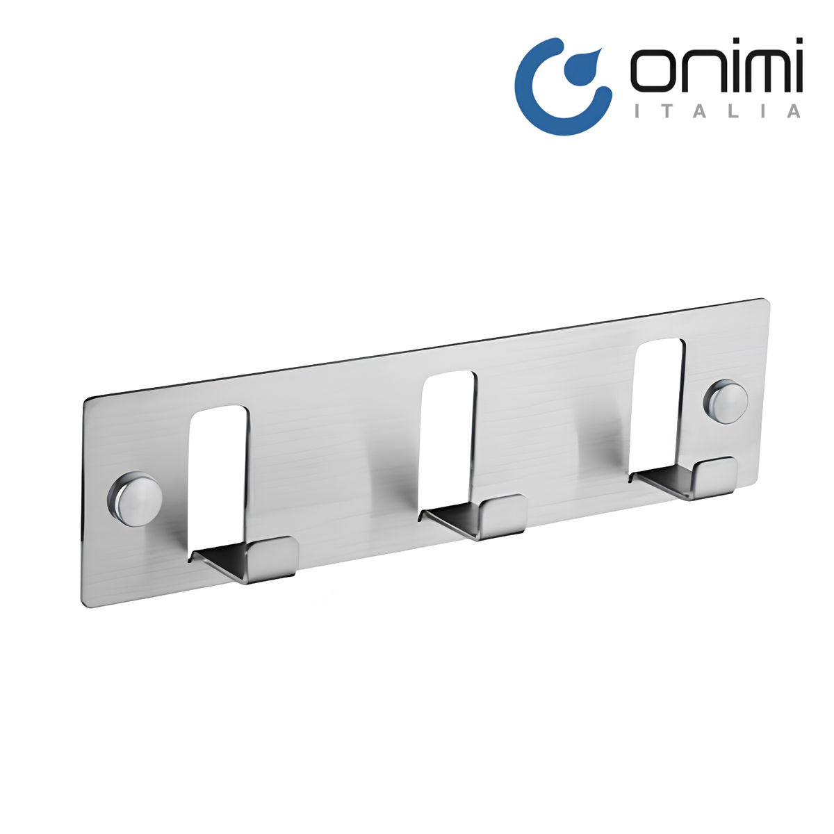 Onimi S1430M 217mm 3 Hooks – Matt Stainless Steel Wall Mounted Bathroom Robe & Towel Hook Rack