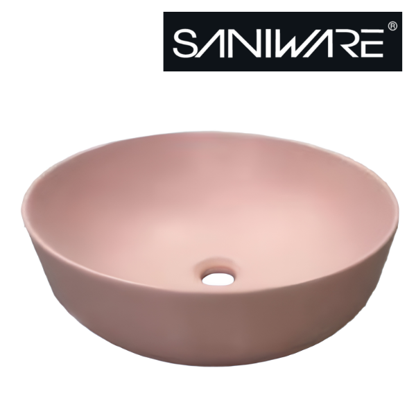 Saniware WB-2018-MG 420mm Matt Grey Round Above Counter Art Basin Sinki Tandas Bilik Mandi For Modern Vanity, Contemporary Bathroom & Renovation Projects