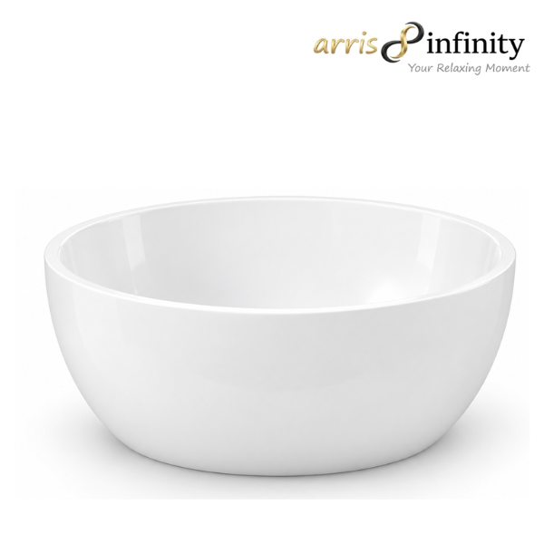 Arris Infinity Circle ars - M1008 1600mm White One-Piece Round Freestanding Soaking Bathtub