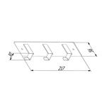 Onimi S1430M 217mm 3 Hooks – Matt Stainless Steel Wall Mounted Bathroom Robe & Towel Hook Rack