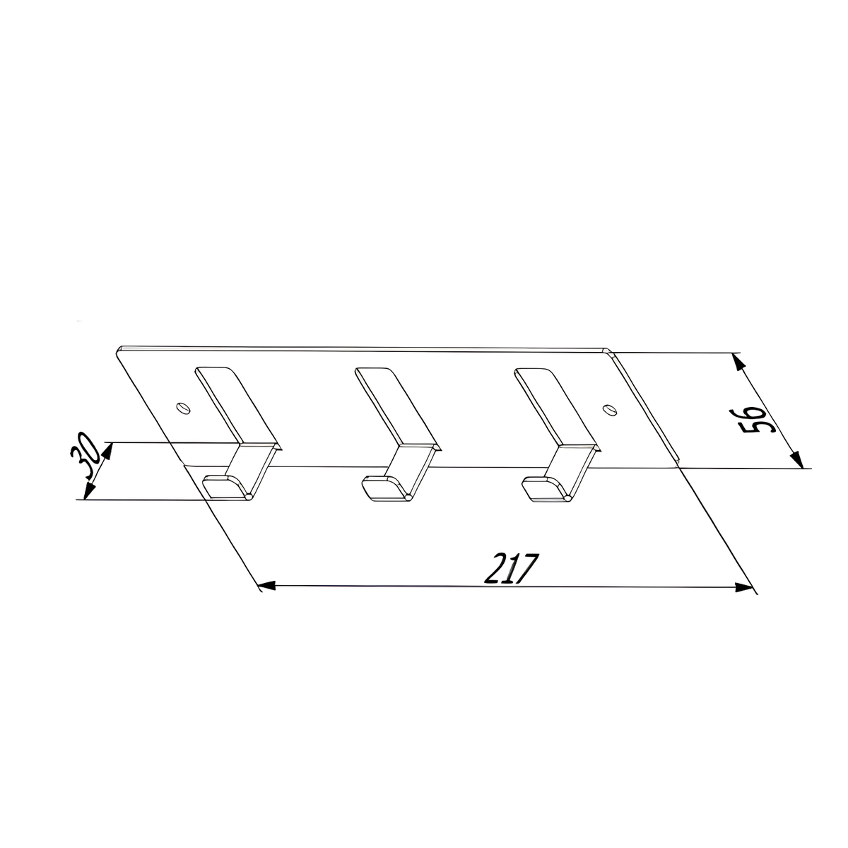 Onimi S1430M 217mm 3 Hooks – Matt Stainless Steel Wall Mounted Bathroom Robe & Towel Hook Rack