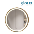 Glorex GLC RD60A281ISHSLED(GD) Round LED Bathroom Mirror Dia.600 x 40 (T) mm Gold Aluminium Frame Front + Back LED Light