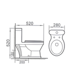 Saniware WC-B01 520mm Children One-Piece Washdown Toilet Bowl Sinki Tandas Kanak-Kanak Bilik Mandi S-Trap 200mm Roughing-In