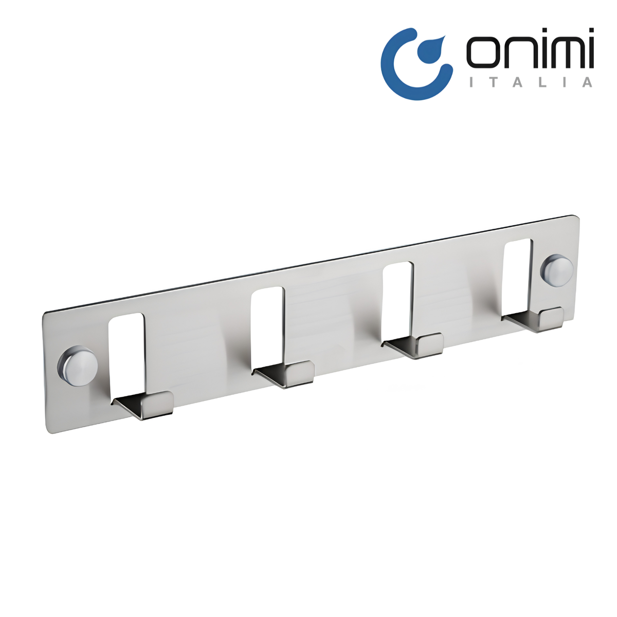 Onimi S1440M 287mm 4 Hooks – Matt Stainless Steel Wall Mounted Bathroom Robe & Towel Hook Rack