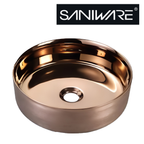 Saniware WB-2015-RG 360mm Rose Gold Round Above Counter Art Basin Sinki Tandas Bilik Mandi For Luxury Vanity, Premium Bathroom & Renovation Projects