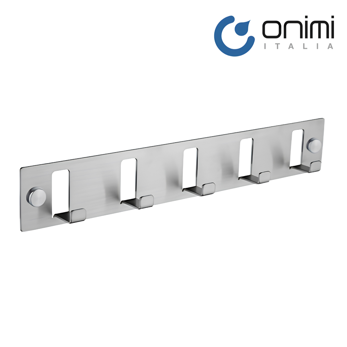 Onimi S1450M 357mm 5 Hooks – Matt Stainless Steel Wall Mounted Bathroom Robe & Towel Hook Rack