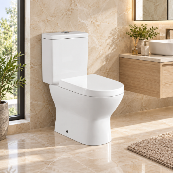 Saniware WC-2103A 700mm Ceramic Two-Piece Washdown Toilet Bowl Sinki Tandas Bilik Mandi S-Trap 250mm / P-Trap 180mm Roughing-In