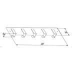 Onimi S1450M 357mm 5 Hooks – Matt Stainless Steel Wall Mounted Bathroom Robe & Towel Hook Rack