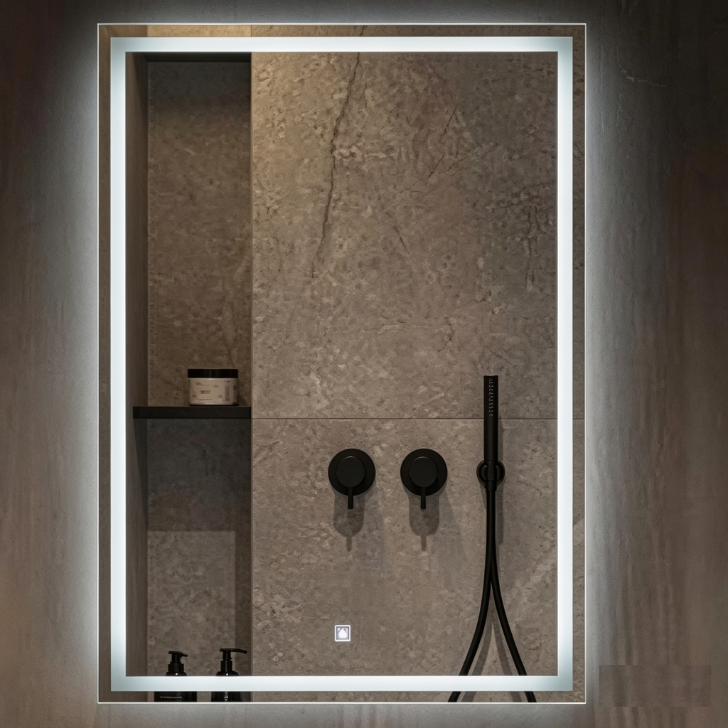 Glorex GLC 1001N(LED-NC1) LED Bathroom Mirror 500×700mm Frameless Front + Back LED Light
