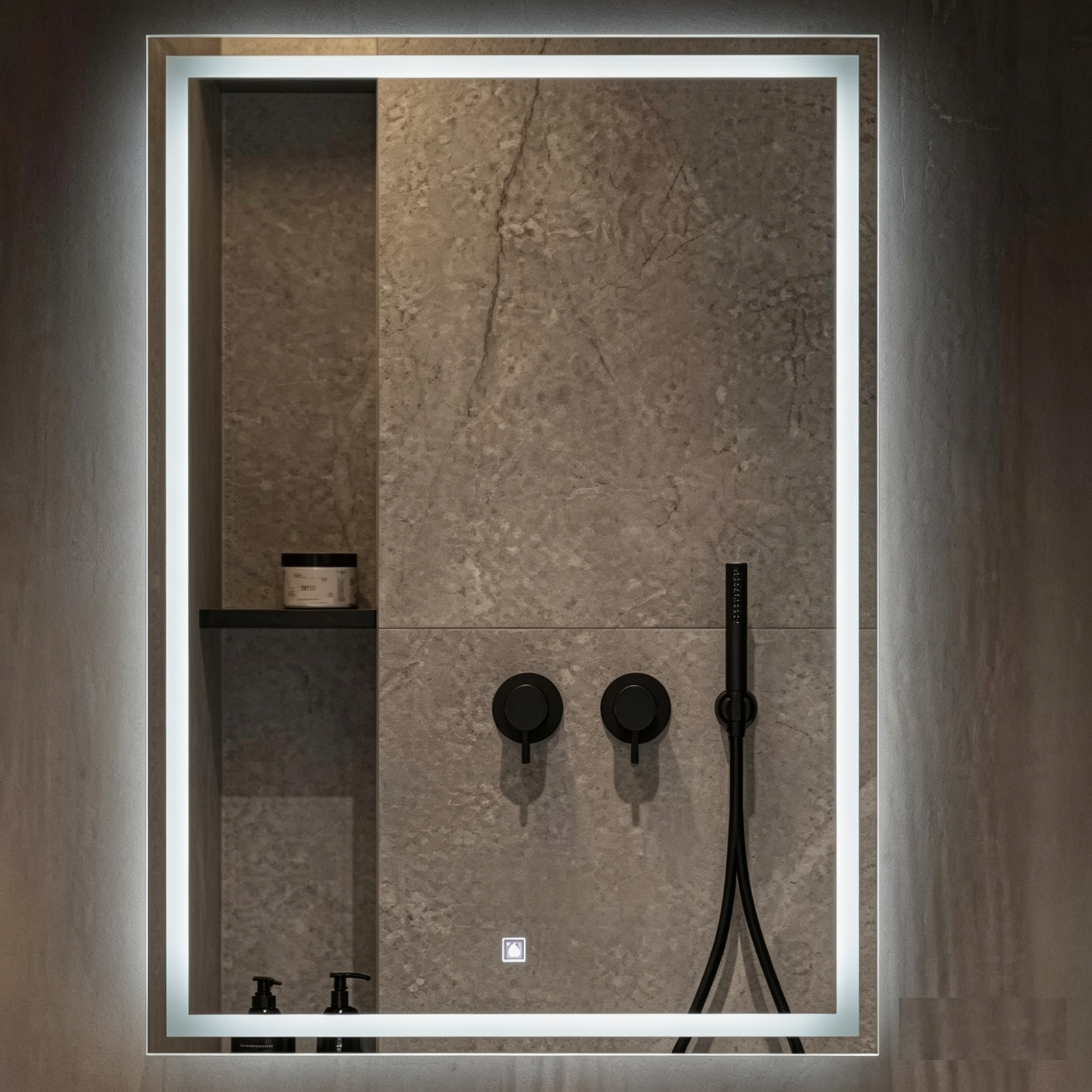 Glorex GLC 1001N(LED-NC1) LED Bathroom Mirror 500×700mm Frameless Front + Back LED Light