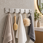 Onimi S1450M 357mm 5 Hooks – Matt Stainless Steel Wall Mounted Bathroom Robe & Towel Hook Rack