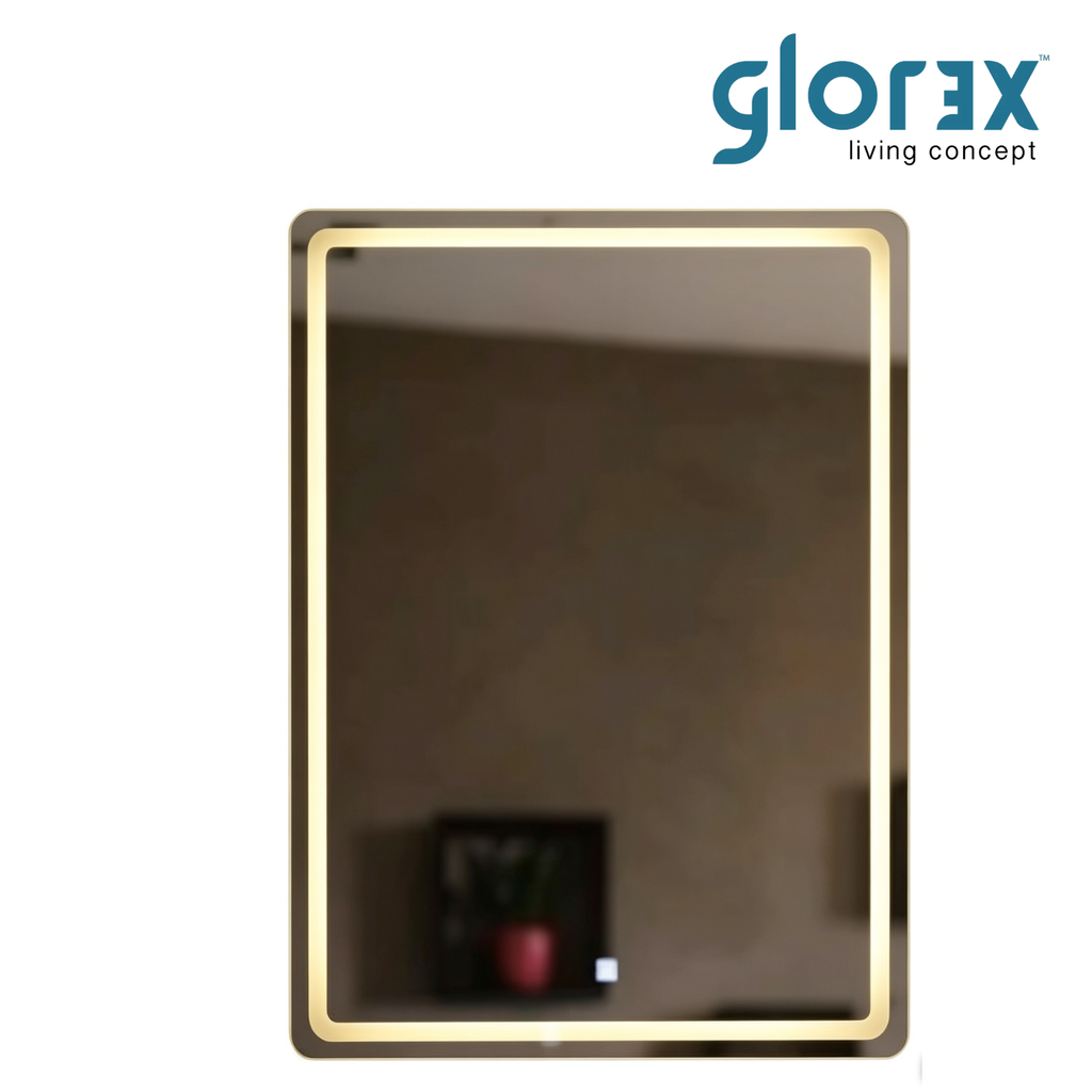 Glorex GLC 1001N(LED-RC) LED Bathroom Mirror 500×700mm Rounded Rectangle Frameless Front + Back LED Light