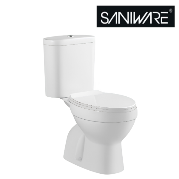 Saniware WC-2110A 640mm Ceramic Two-Piece Washdown Toilet Bowl Sinki Tandas Bilik Mandi S-Trap 200mm / 250mm Roughing-In