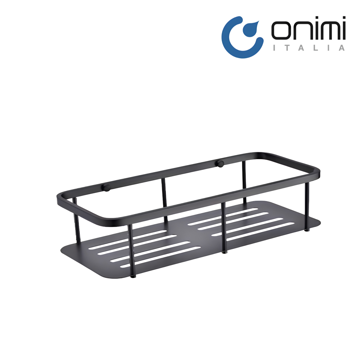 Onimi 6641-MG 300mm Straight Flat Bathroom Basket – SUS304 Stainless Steel Metal Gun Finish Wall Mounted Shower Storage Rack
