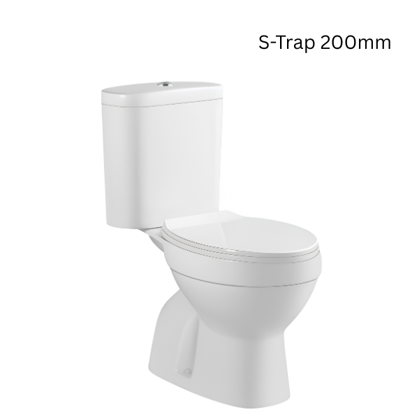 Saniware WC-2110A 640mm Ceramic Two-Piece Washdown Toilet Bowl Sinki Tandas Bilik Mandi S-Trap 200mm / 250mm Roughing-In