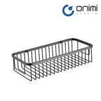 Onimi OM231312-MG 300mm Straight Wire Bathroom Basket – SUS304 Stainless Steel Metal Gun Finish Wall Mounted Shower Storage Rack