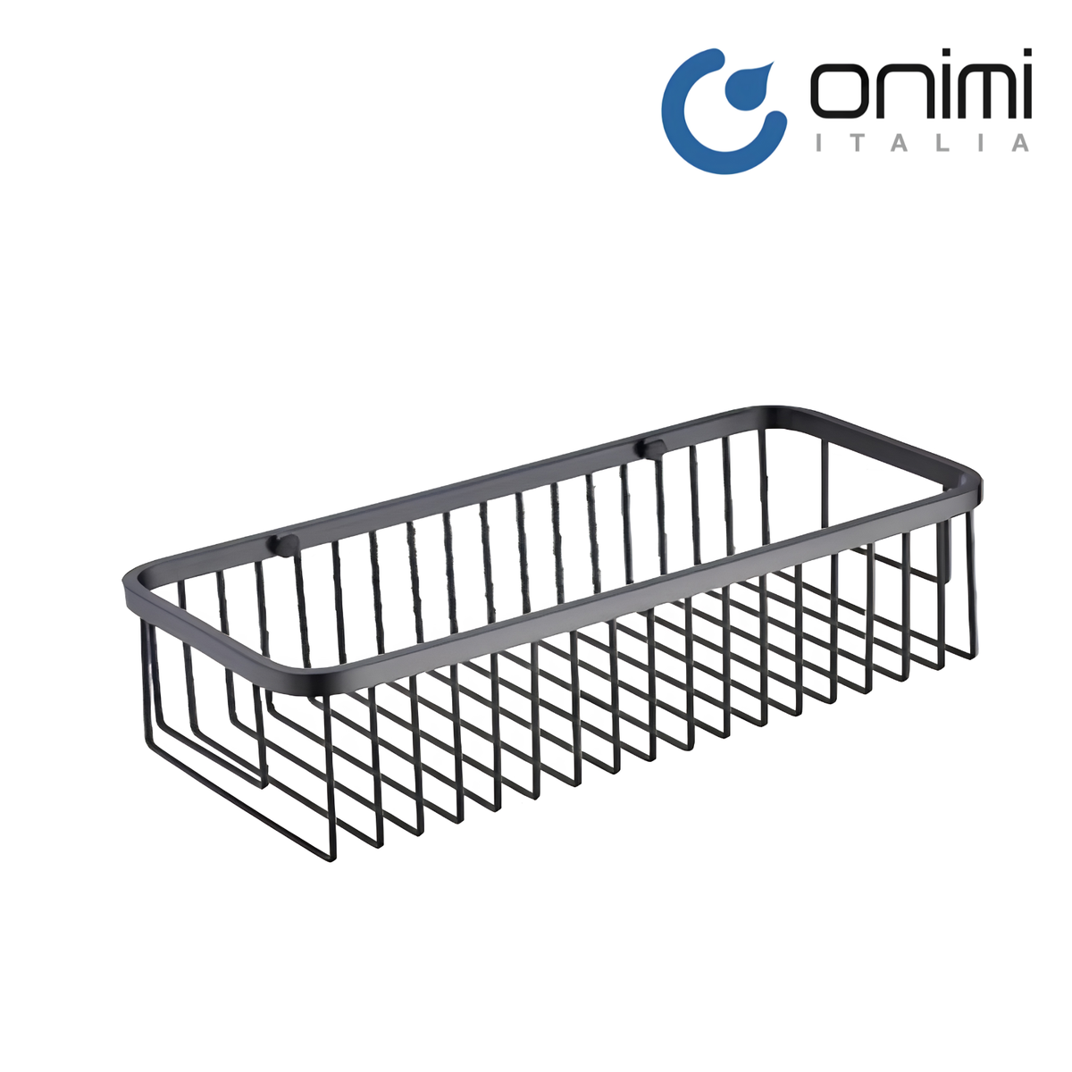 Onimi OM231312-MG 300mm Straight Wire Bathroom Basket – SUS304 Stainless Steel Metal Gun Finish Wall Mounted Shower Storage Rack
