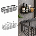 Onimi OM231312-MG 300mm Straight Wire Bathroom Basket – SUS304 Stainless Steel Metal Gun Finish Wall Mounted Shower Storage Rack