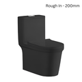 Saniware WC-2090-Black 710mm Ceramic Matte Black One-Piece Washdown Toilet Sinki Tandas Bilik Mandi S-Trap 200mm 250mm Roughing-In For Bathroom Renovation & Modern Homes