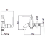 Saniware SWP-BR-3314 Chrome Two Way Tap Suitable for: Utility Sinks, Laundry Areas and Washing Points Requiring Two Outlets