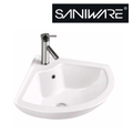 Saniware WB-202 300mm Ceramic White Corner Basin Sinki Tandas Bilik Mandi For Bathroom, Small Bathroom, Toilet & Renovation Projects