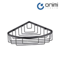Onimi OM230712A-MG 220mm Corner Wire Bathroom Basket – SUS304 Stainless Steel Metal Gun Finish Wall Mounted Shower Storage Rack