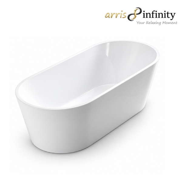 Arris Infinity ars - D8381 Villas 1490mm / 1690mm White One-Piece Freestanding Oval Soaking Bathtub