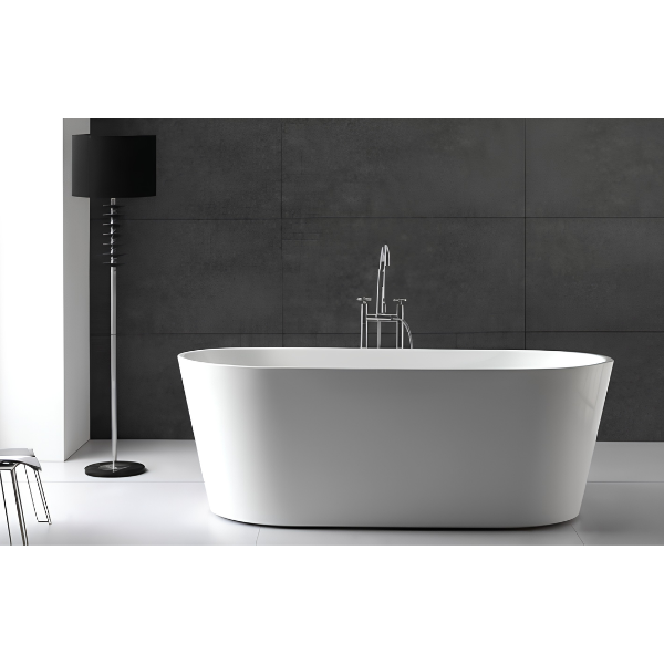 Arris Infinity ars - D8381 Villas 1490mm / 1690mm White One-Piece Freestanding Oval Soaking Bathtub