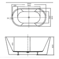 Arris Infinity ars - D8381 Villas 1490mm / 1690mm White One-Piece Freestanding Oval Soaking Bathtub
